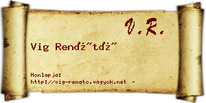 Vig Renátó névjegykártya